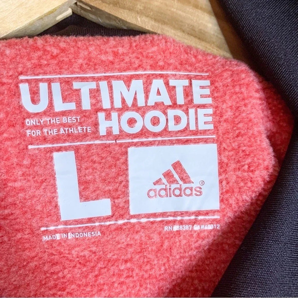 Adidas Girls Ultimate Hoodie Pullover Red Sweatshirt - Picture 3 of 3